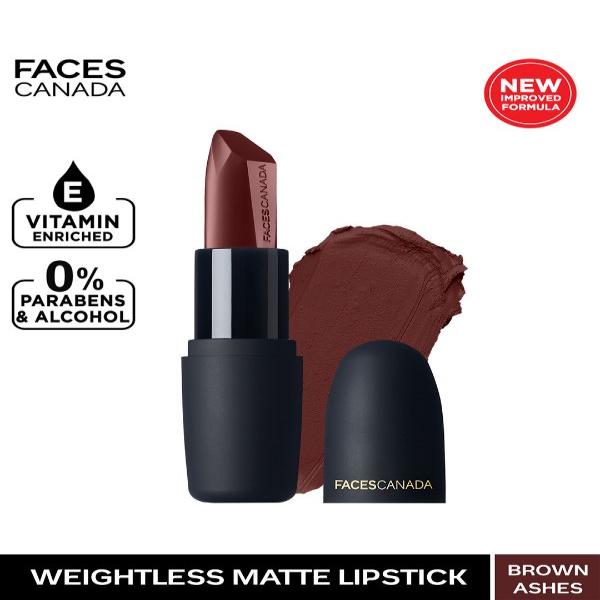 Facescanada Weightless Matte Finish Lipstick Brown Ashes 25 4.5 gm - Lipsticks