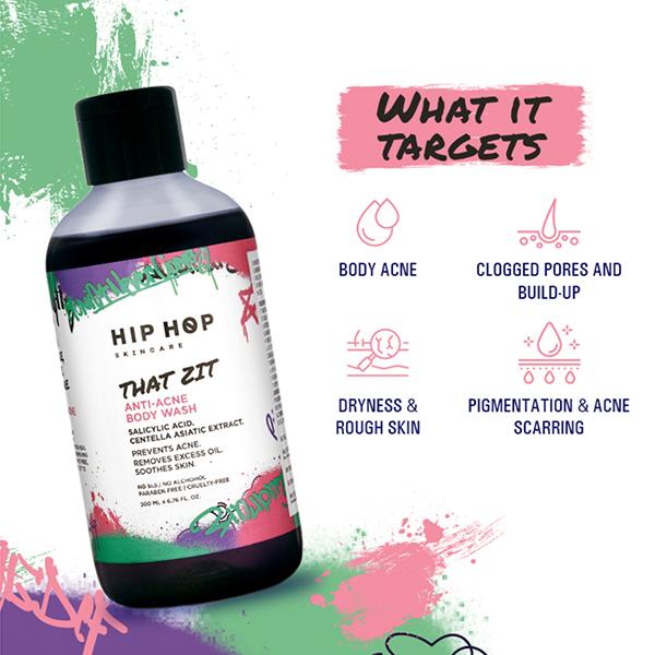 Hiphop Skincare Anti-Acne Body Wash 200 ml - Shower Gels & Body Wash