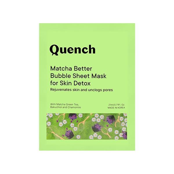 Quench Botanics Matcha Better Bubble Sheet Mask for Skin Detox, Korean Skin Care 21 ml - Sheet Masks