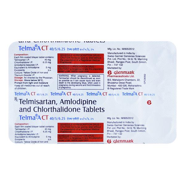TELMA ACT 40/5/6.25 Tablet 15's - Hypertension-Ana