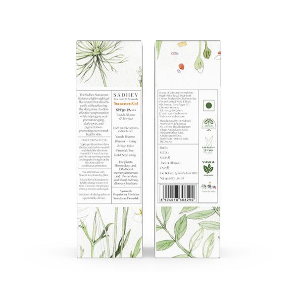 Sadhev Sunscreen Gel SPF 50 PA +++ 50 ml - Body Sunscreen