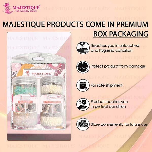 Majestique Multi Designs Cotton Stretchable Hair Rubber Band Ponytail Holder Hair Scrunchies - Multicolor 11's - Hair Clips/Bands