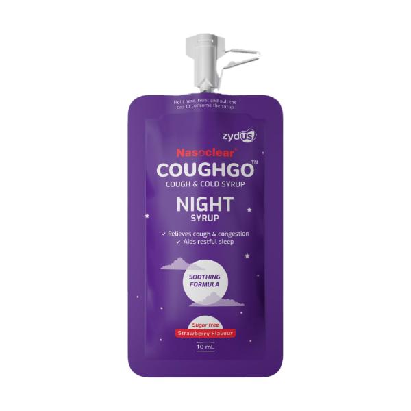 NASOCLEAR COUGHGO DAY + NIGHT SUGAR FREE STRAWBERRY FLAVOUR Syrup 3X10ml - Cough And Cold-Cou