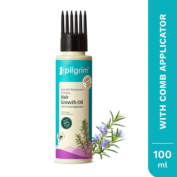 Netmeds | Pilgrim Spanish Rosemary & Biotin Hair Growth Oil to Controls Hair Fall & Strengthens Hair 100 ml
