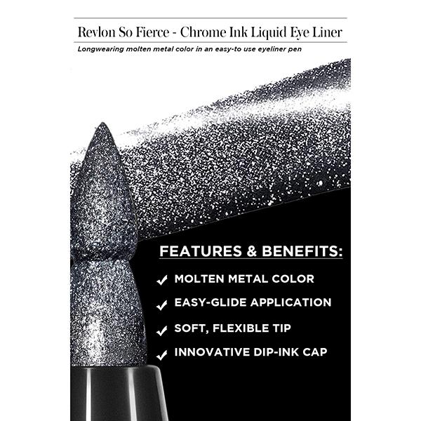 Revlon So Fierce - Chrome Ink Liquid Liner - Gunmetal 0.9 gm - Eyeliners