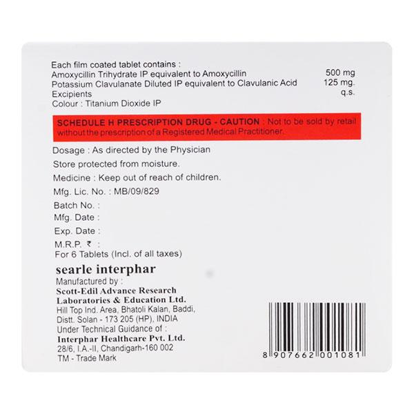 NOVAMENTIN 625 Tablet 6's - Bacterial Infections-Pen