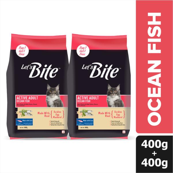 Netmeds | Let's Bite Active Adult Cat Food 400g (Buy 1 Get 1 Free) 1's