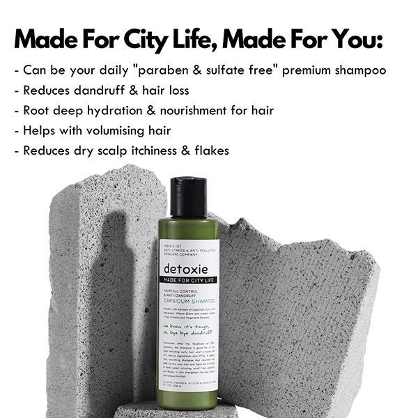 Detoxie Anti-Dandruff and Flake Relief Capsicum Shampoo 100 ml - Shampoos