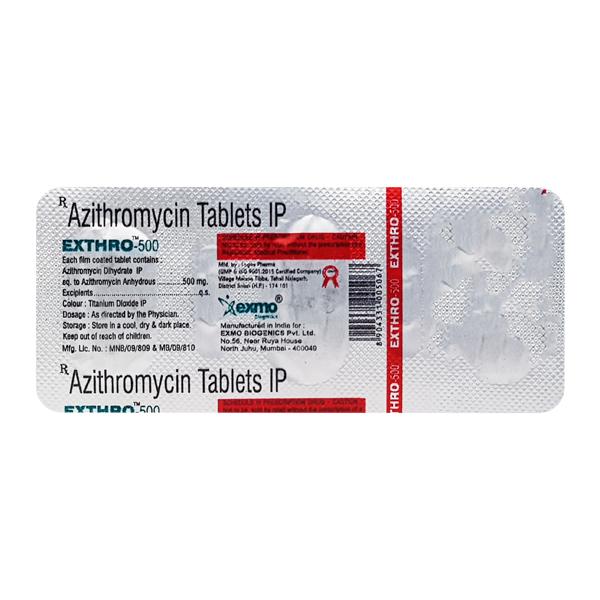 EXTHRO 500 Tablet 3's - Bacterial Infections-Mac