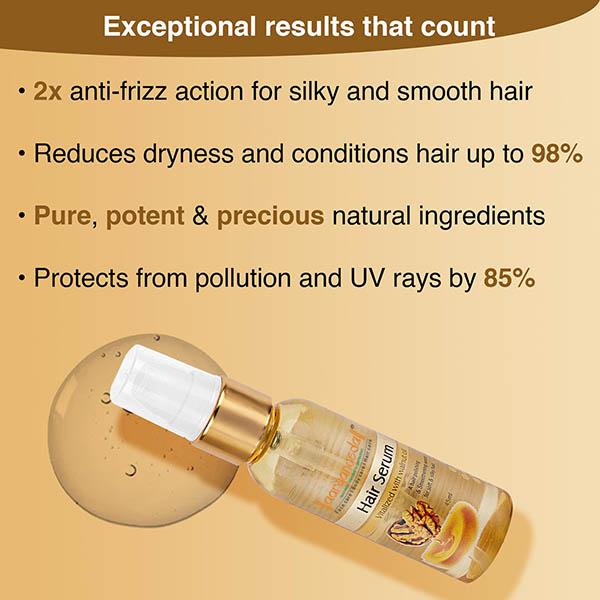Aryanveda Hair Serum Vitalized With Walnut Oil - Serum For Hair Growth And Straightening, 45 Ml 45 ml - Hair Serums