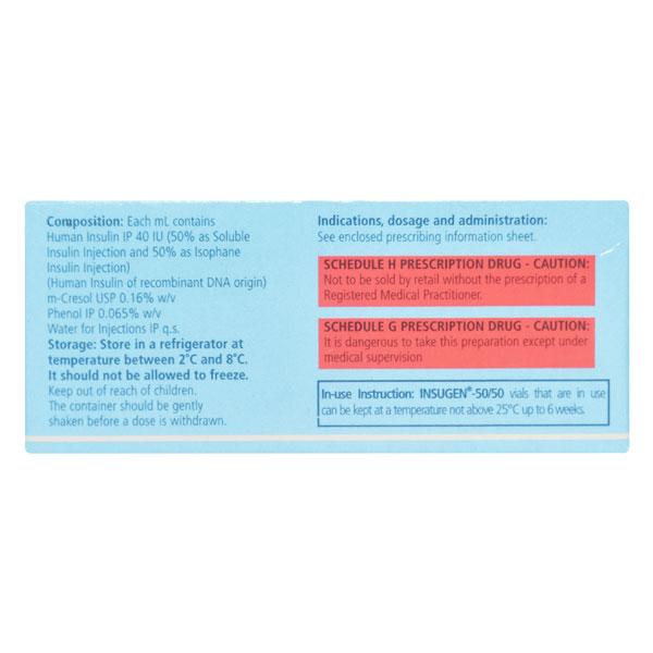 Insugen 50/50 40IU Injection 1X10ml - Diabetes-Ins