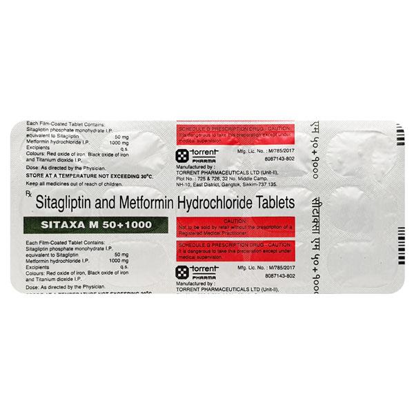SITAXA M 50+1000 Tablet 15's - Diabetes-Ant