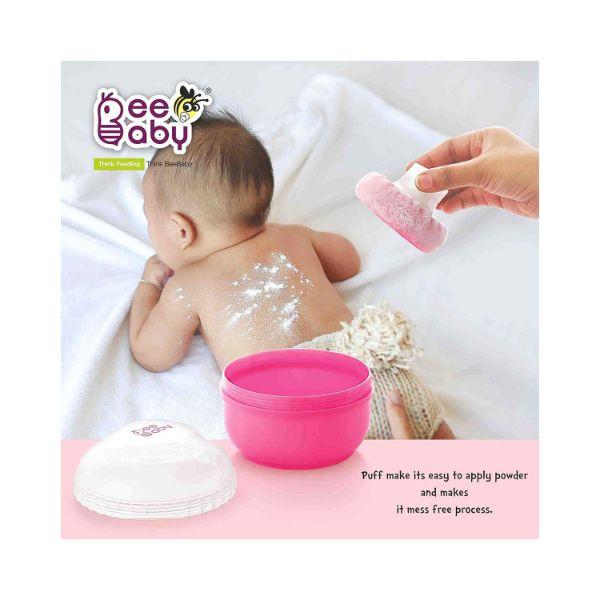 Beebaby Classic Powder Puff with Container for Baby (Pink) 1's - Baby Powder