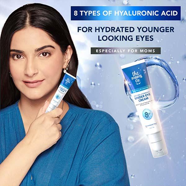The Moms Co Natural Hydrating Under Eye Cream with 8 Types of Hyaluronic Acid and Provitamin B 10 gm - Under Eye Creams & Serums