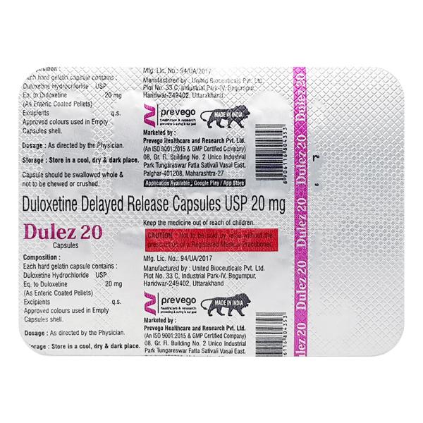 DULEZ 20 Capsule 10's - Depression-Ant