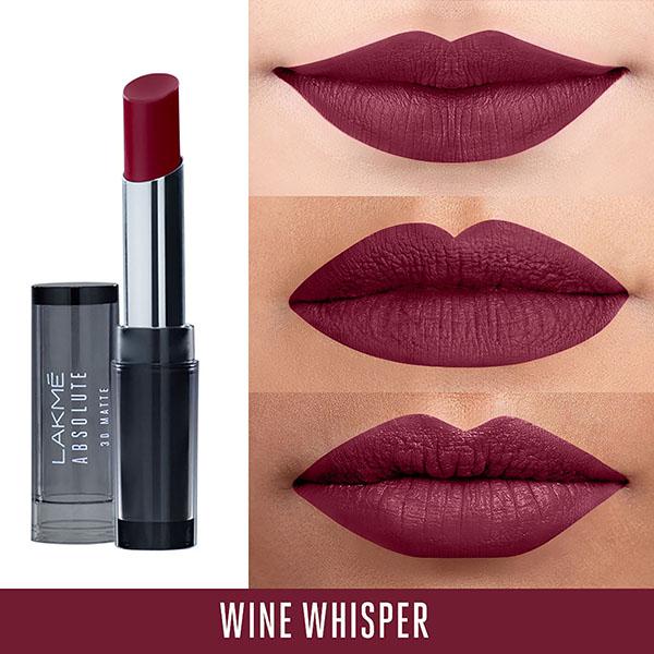 Lakme Unreal 3D Slim Bullet, Matte Finish, Wine Whisper, 3.6gm - Lipsticks