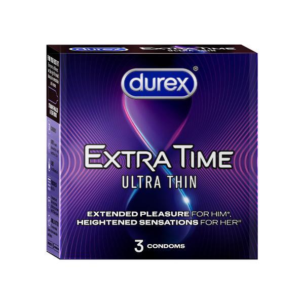 Durex Extra Time Ultra Thin Condom 10's - Plain/Flavoured Condoms