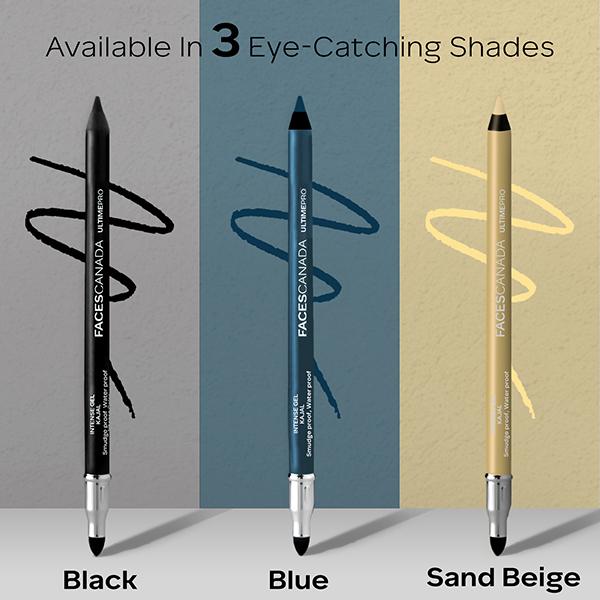 Faces Canada Ultime Pro Intense Gel Kajal With Smudger & Sharpener - Sand Beige 1.2 gm - Kajal & Kohls