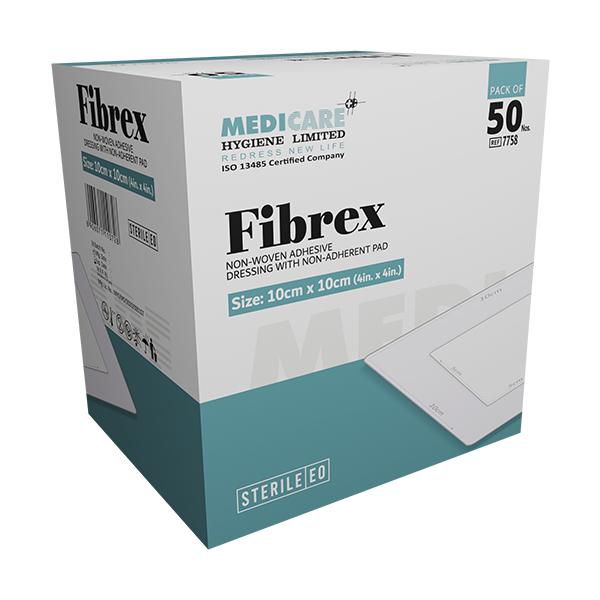 Netmeds | Medica Fibrex Non Woven Adhesive Dressing With Non Adherent Pad 10 cm x 10 cm 1's