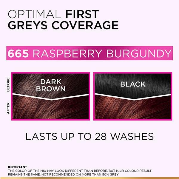 L'Oreal Paris Creme Gloss Hair Color, 665 Raspberry (100g + 60ml) 1's - Crème