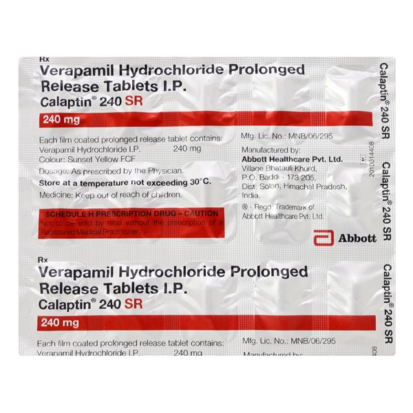 CALAPTIN 240 SR Tablet 15's - Hypertension-Cal