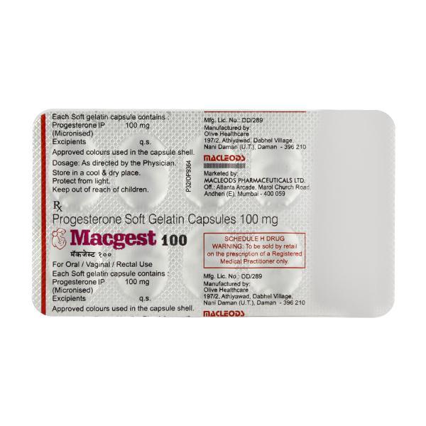 Macgest 100mg Capsule 10'S - Hormonal Therapy-Oes