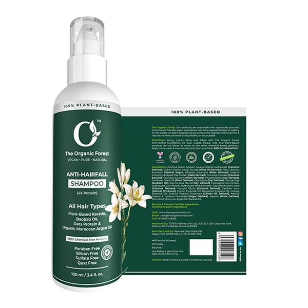 Organic Forest Hair Fall Control, Hair Thickening & Hair Growth Shampoo 100 ml - Shampoos