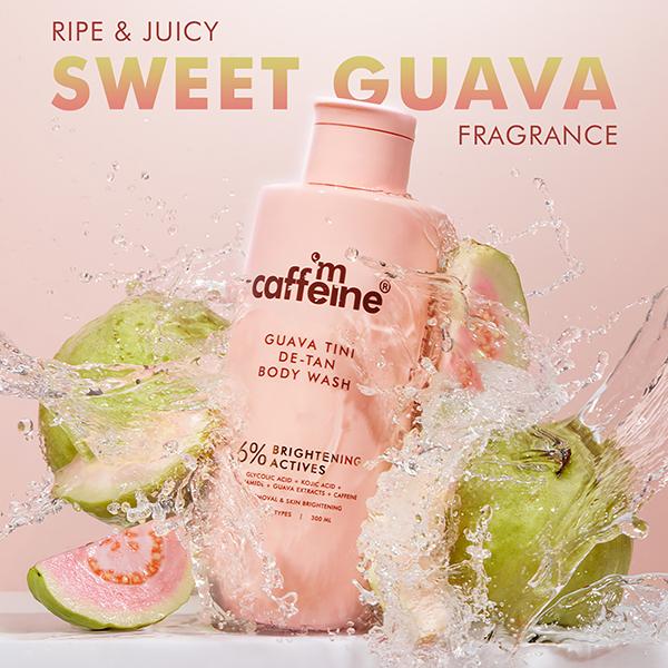 MCaffeine 1% Glycolic Acid Detan Body Wash, 5% Niacinamide-Kojic Acid Reduces Dark Spots & Brightens 300 ml - Shower Gels & Body Wash