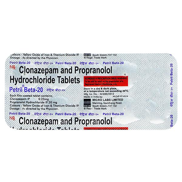 Petril Beta 20mg Tablet 10'S