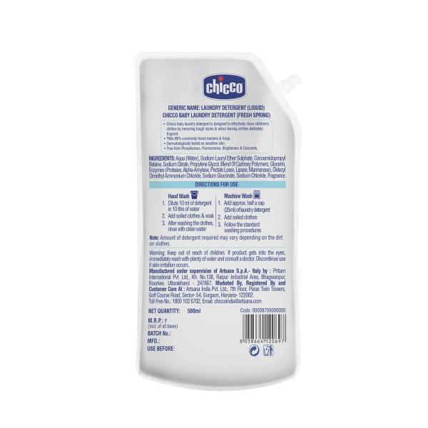 Chicco Sensitive 0M + Baby Laundry Detergent Fresh Spring 500 ml - Baby Detergents