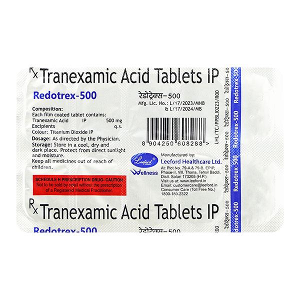 Redotrex 500mg Tablet 10'S - Bleeding Disorders-Hae