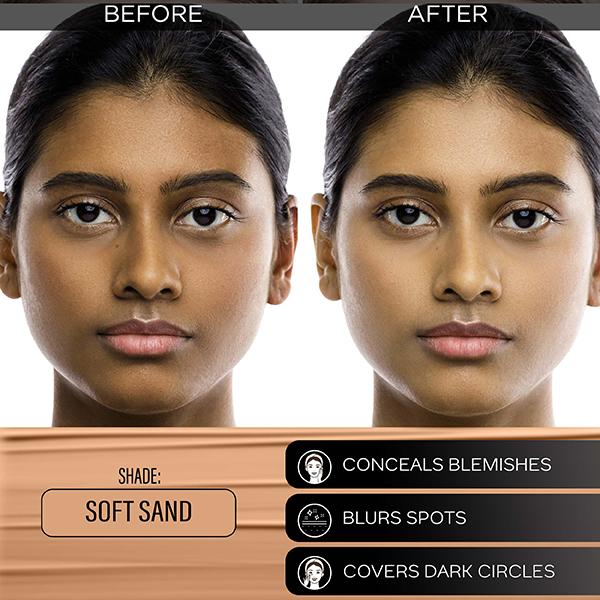 Faces Canada All Day Hydra Matte Foundation 3-In-1 Foundation + Moisturizer + SPF 30 24 Hr Aloe Hydration & Vitamin C 10Hr Long Wear Soft Sand 041 25ml - Foundation