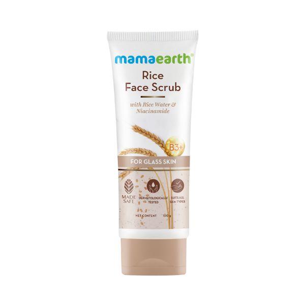 Netmeds | Mamaearth Rice Face Scrub with Rice Water & Niacinamide for Glass Skin B3+ 100gm
