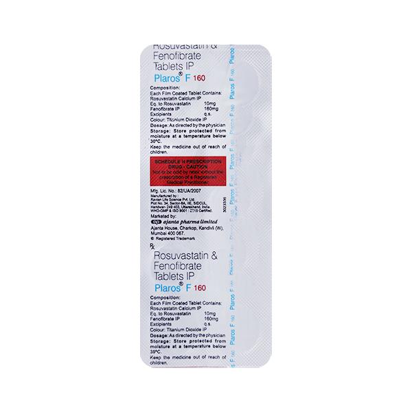 PLAROS F Tablet 10's - High Cholesterol-Dys