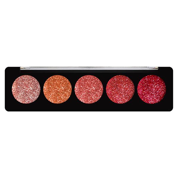 Profusion Cosmetics 5 Shade Glitter Eye Shadow Pallete Ruby Gems (4.5 gm)