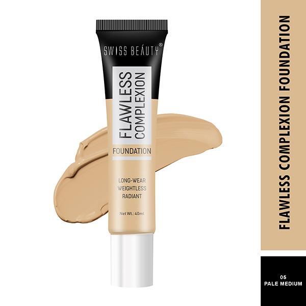 Netmeds | Swiss Beauty Flawless Complexion Foundation - (Medium Pale) 40 ml