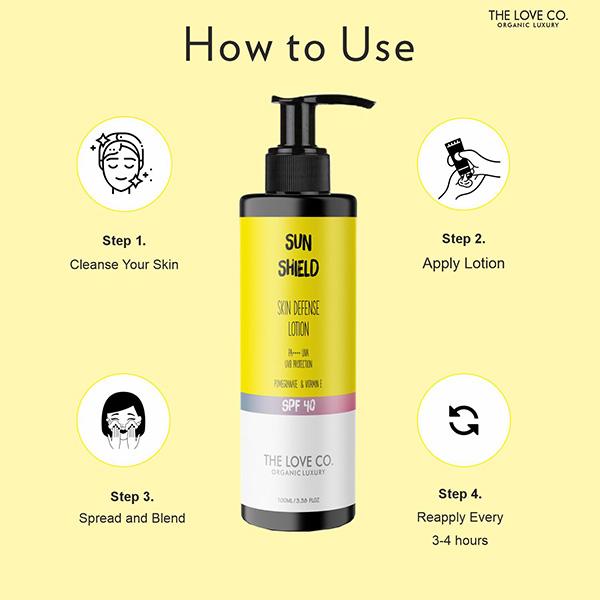 The Love Co. Skin Defense Sunscreen Lotion SPF 40 PA++ UVA/UVB Protection 100 ml - Body Sunscreen