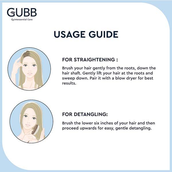 GUBB Paddle Hair Brush, Medium - Vogue Range 180 gm - Hair Brushes