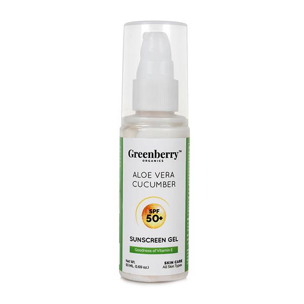 Greenberry Organics SPF 50+ Sunscreen Gel - Aloe Vera & Cucumber 50 ml