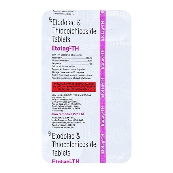 ETOTAG TH Tablet 10's - Arthritis-Non