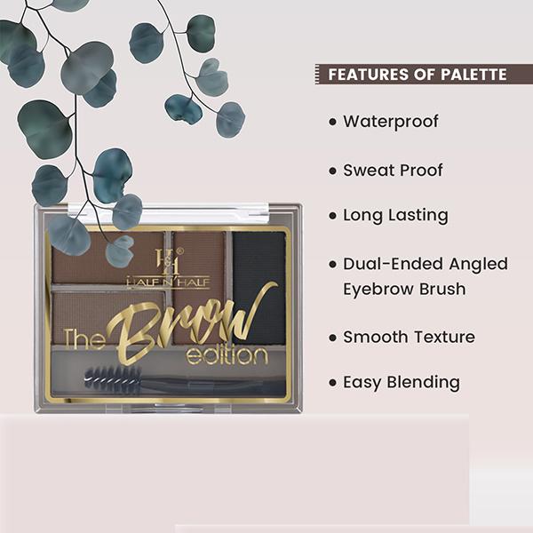 Half N Half The Brow Addition Eyebrow Enhancer Palette with Sleek Spoolie Brush, Thick Arch-01 8 g - Eyebrow Pencils & Enhancers