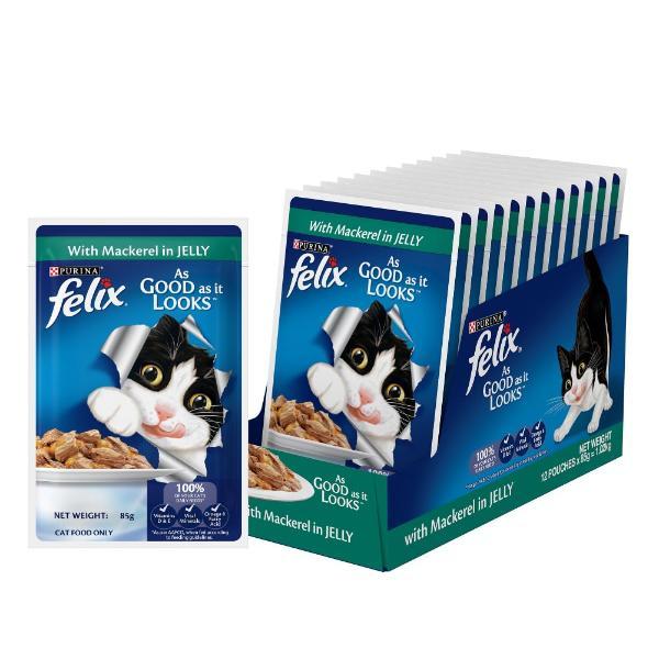 Netmeds | Nestle Purina Felix With Mackerel Cat Food Pouch 85 g