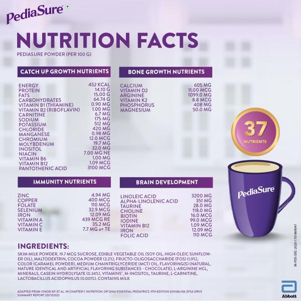 Pediasure Scientifically Designed Nutrition Drink Refill - Vanilla Flavour 950 g - Kids Nutrition