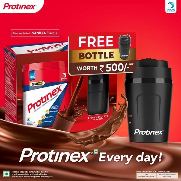 Protinex Powder - Rich Chocolate Flavour 400 gm (Refill Pack) with Free Bottle Worth Rs 500 - Protein Drink