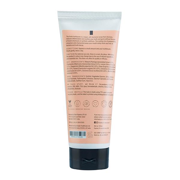 Arata Natural Refreshing Toothpaste with Peppermint, Cinnamon and Chamomile Fights Bacteria & Tooth Decay 100ml - Toothpaste