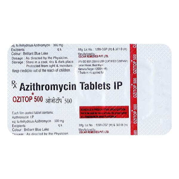 OZITOP 500 Tablet 3's - Bacterial Infections-Mac