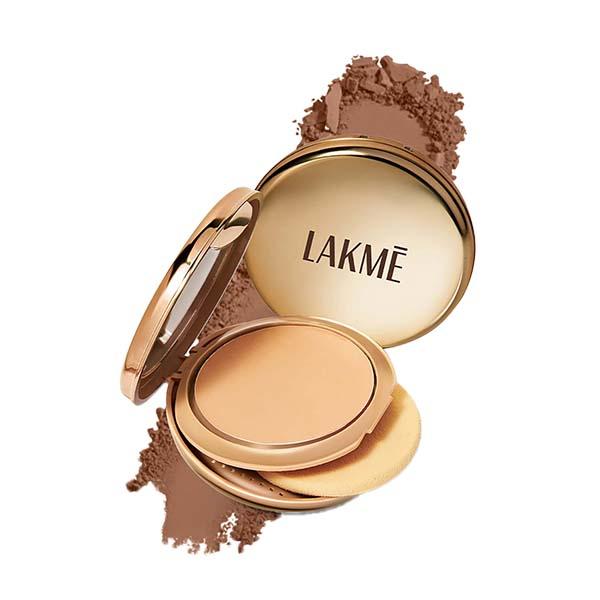 Lakme 9to5 Unreal Dual Cover Pressed Powder, 2 In 1 Compact + Foundation, 39 Cocoa, 9 gm - Compact Powder