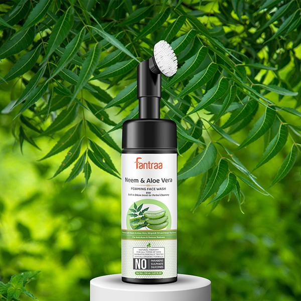 Fantraa Neem & Aloe Vera Foaming Face Wash with Built 150 ml - Face Wash & Cleansers