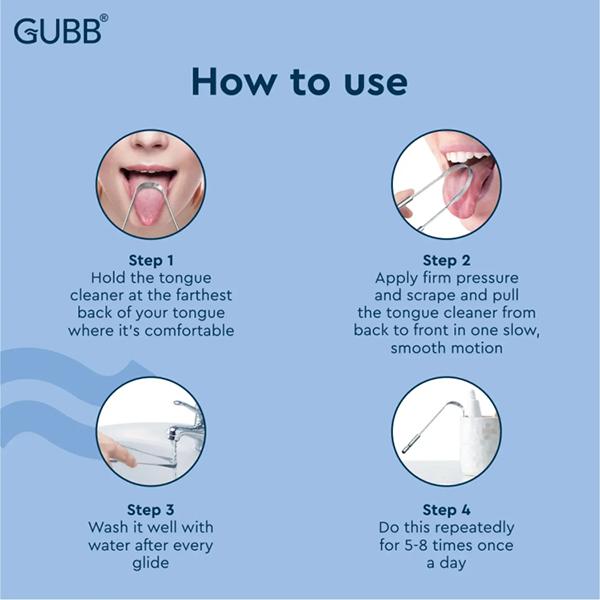 Gubb Metal Tongue Cleaner High Grade Stainless Steel 1's - Floss & Tongue Cleaners
