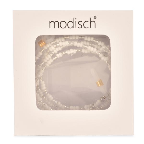 Modisch White And Transparent Round Beads Sunglasses Chain (JC-14W) 1's - Wearables Sunglasses
